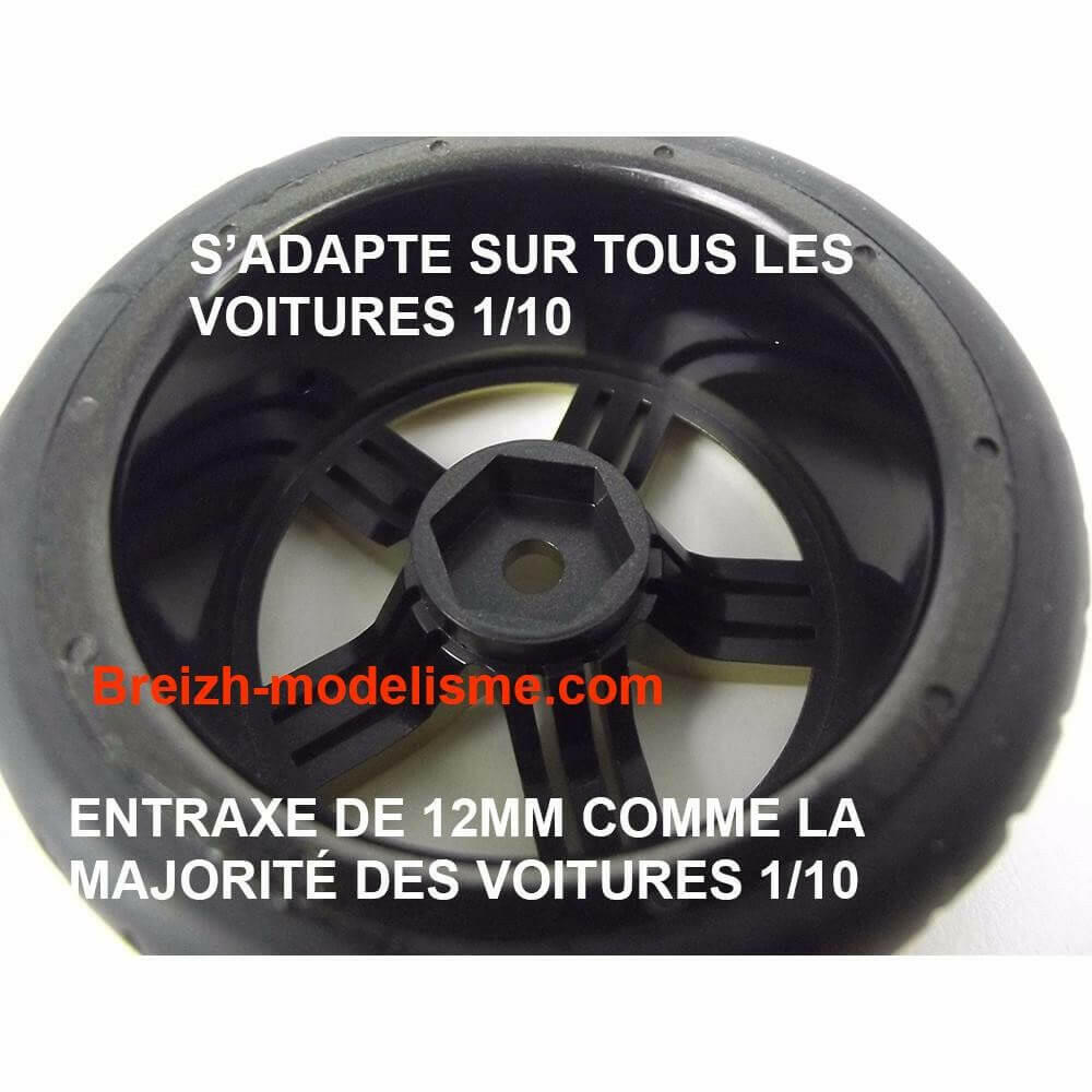 4 roues Drift AV/ARR chrome 1/10 Absima 2510041 - Breizh Modélisme.