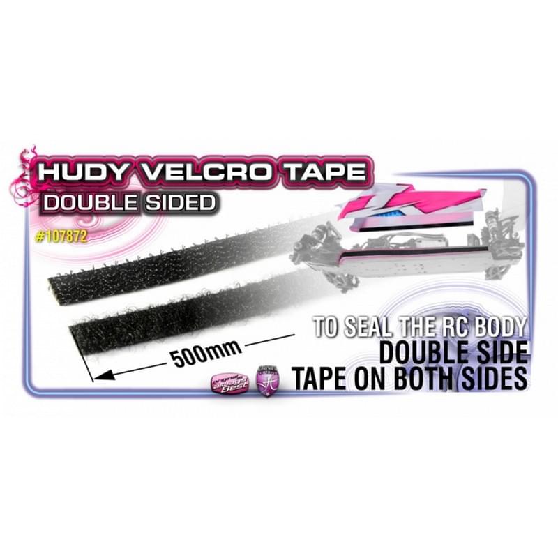 Velcro autocollant 8x500mm - HUDY - 107872 - Breizh Modélisme.