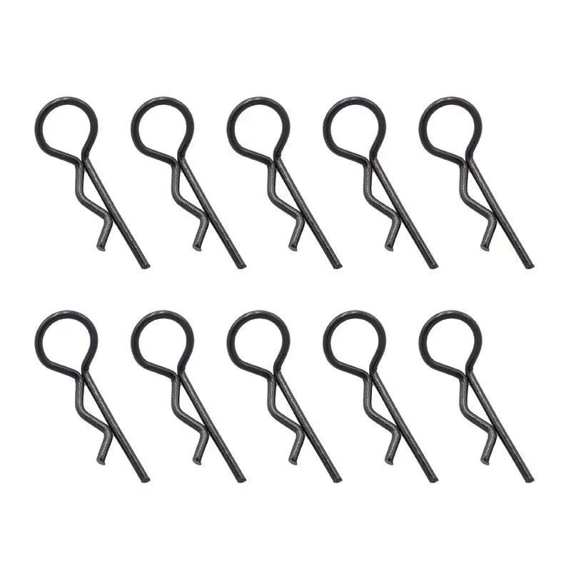 10 clips de carrosserie voitures 1/10 - 1/12  universels noir - HTR-501381