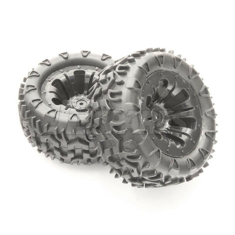 2 Roues et jantes noires pour FTX Carnage - FTX6310B - Breizh Modélisme.