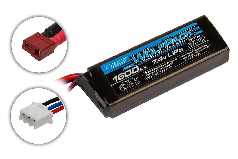 Batterie lipo 2S 7,4V Wolfpack 1600mah AS27331 - Breizh Modélisme.