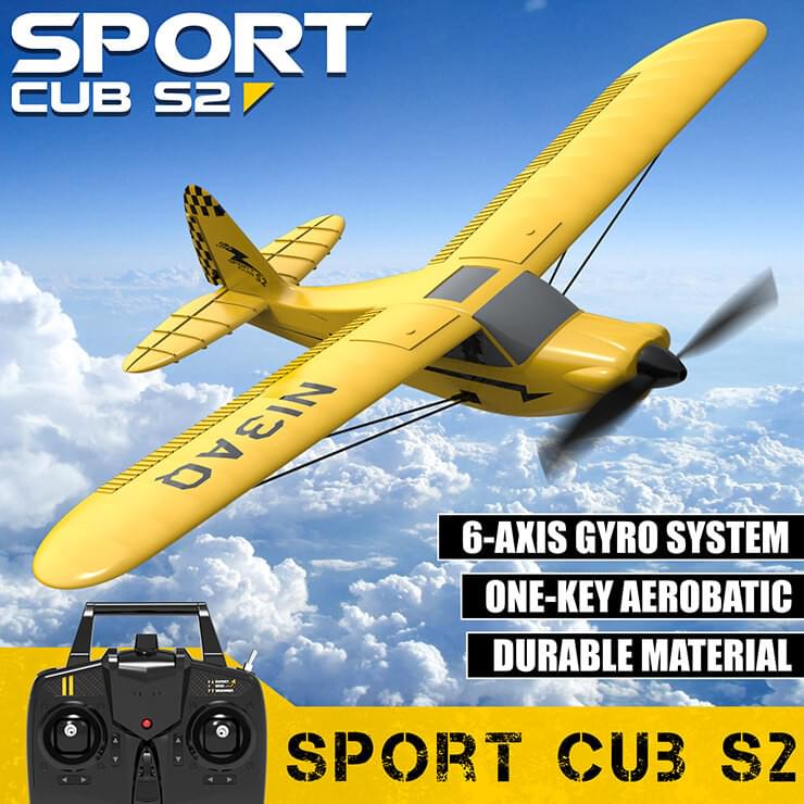 Avion télécommandé Débutant V761-14 Volantex  SPORT CUB S2 - 400mm Brushed GYRO RTF - Breizh Modélisme.