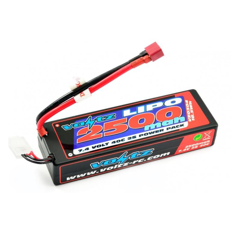 Batterie Lipo 2500mah 2S 7.4V 40C hardcase - VZ0304 - Breizh Modélisme.