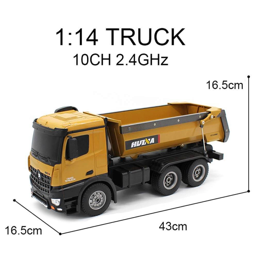 Camion Benne RC en Métal 1/14 - Huina 1573 - Breizh Modélisme.