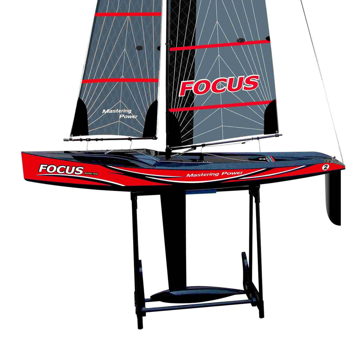Voilier Radiocommandé Focus V3 RTR - 1 mètre - 2.4Ghz - Joysway 8812 V3 rouge - Breizh Modélisme.