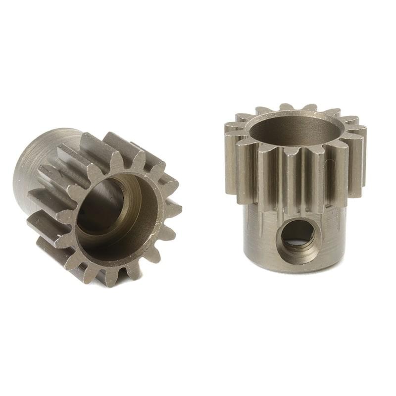 Pignon moteur 32DP - Court - Acier trempé - 15 dents- Axe 5mm - 1pc - Corally - C-72515 - Breizh Modélisme.