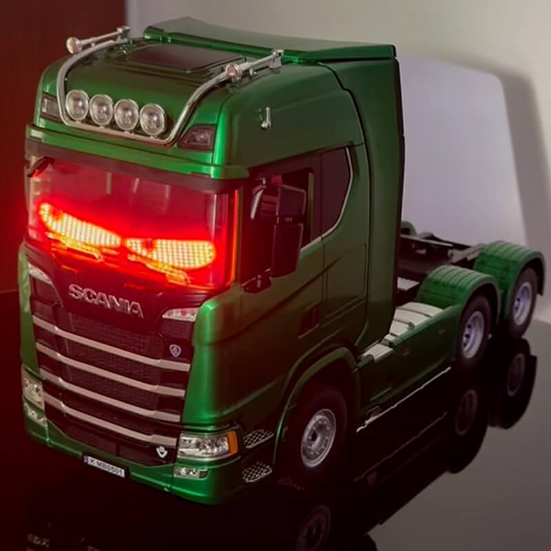 Ensemble de phares LED « yeux de démon » pour camion Huina Scania 1501 vert