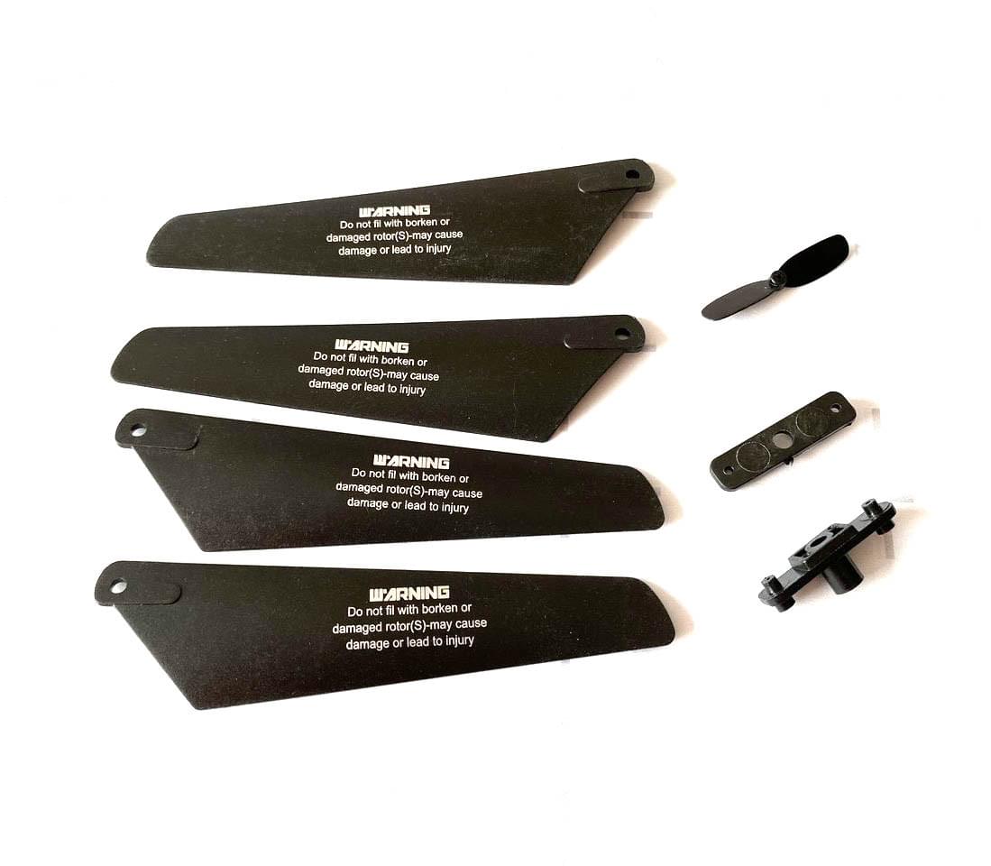 4 Pales principales + hélice pour Hélicoptère DF-100 PRO - 9502 - Breizh Modélisme.