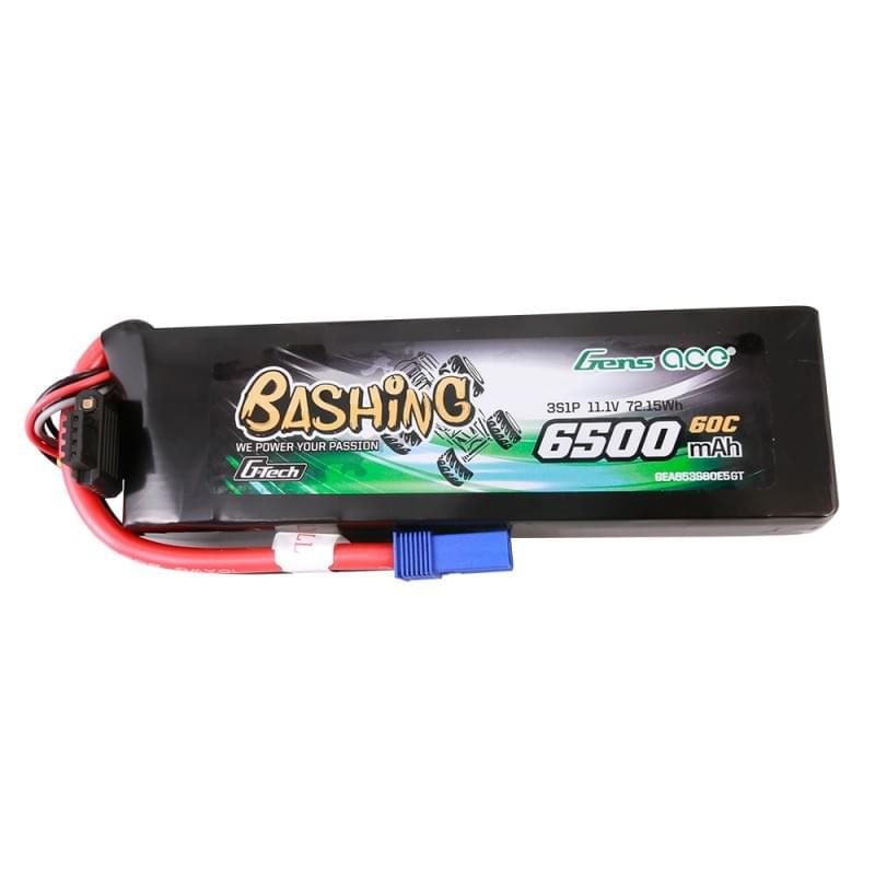 Batterie Lipo Gens Ace G-Tech 6500mAh 11,1V 60C 3S1P EC5-Bashing - Breizh Modélisme.