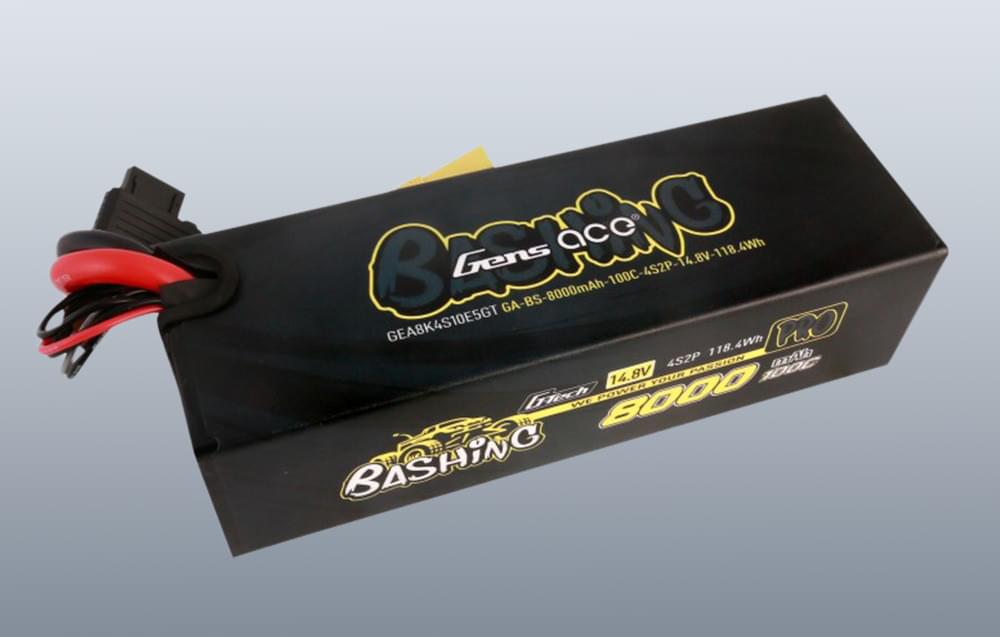 Batterie Lipo Gens ace G-Tech 8000mAh 14.8V 100C 4S2P prise EC5 - Breizh Modélisme.