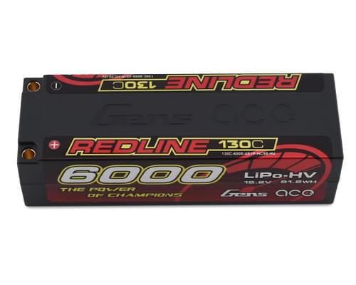 Batterie lipo Gens Ace RedLine HV 4S LCG 6000Ah 130C Prise 5mm - Breizh Modélisme.