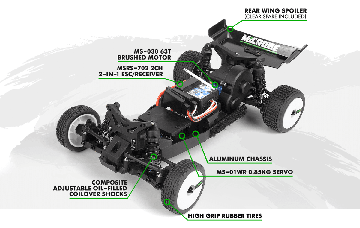 Buggy 1/24 Maverick Microbe – Voiture RC Tout-Terrain MV150803