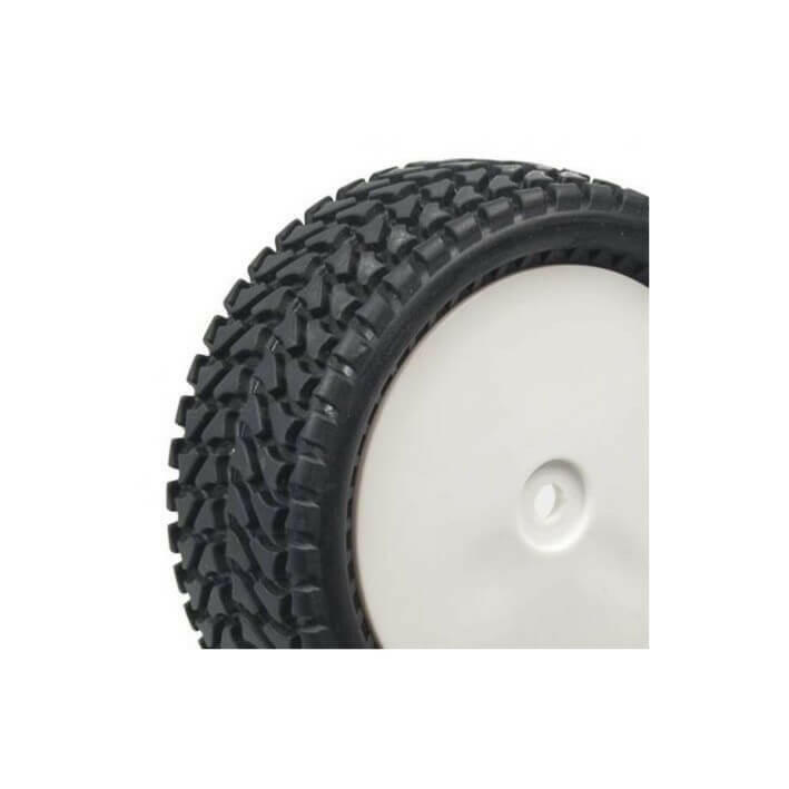 2 pneus et jantes avant Buggy 1/10 (85x35mm)  - Hobbytech HTR-T431 - Breizh Modélisme.