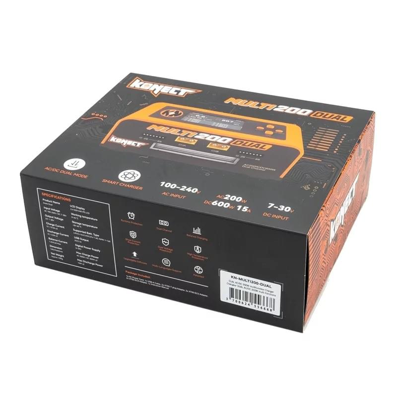 Chargeur rapide Lipo / NiMH DUAL AC/DC 200W Multi-Fonctions - KN-MULTI200-DUAL - Breizh Modélisme.