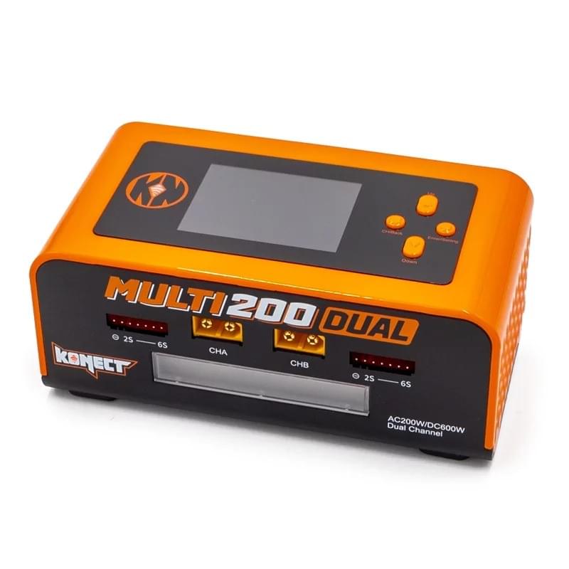 Chargeur rapide Lipo / NiMH DUAL AC/DC 200W Multi-Fonctions - KN-MULTI200-DUAL - Breizh Modélisme.