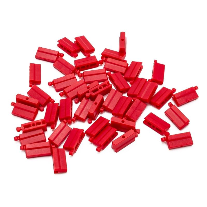 Elements de rail en plastique rouge pour piste turbo Racing (50 pcs)  - TB-760076 - Breizh Modélisme.