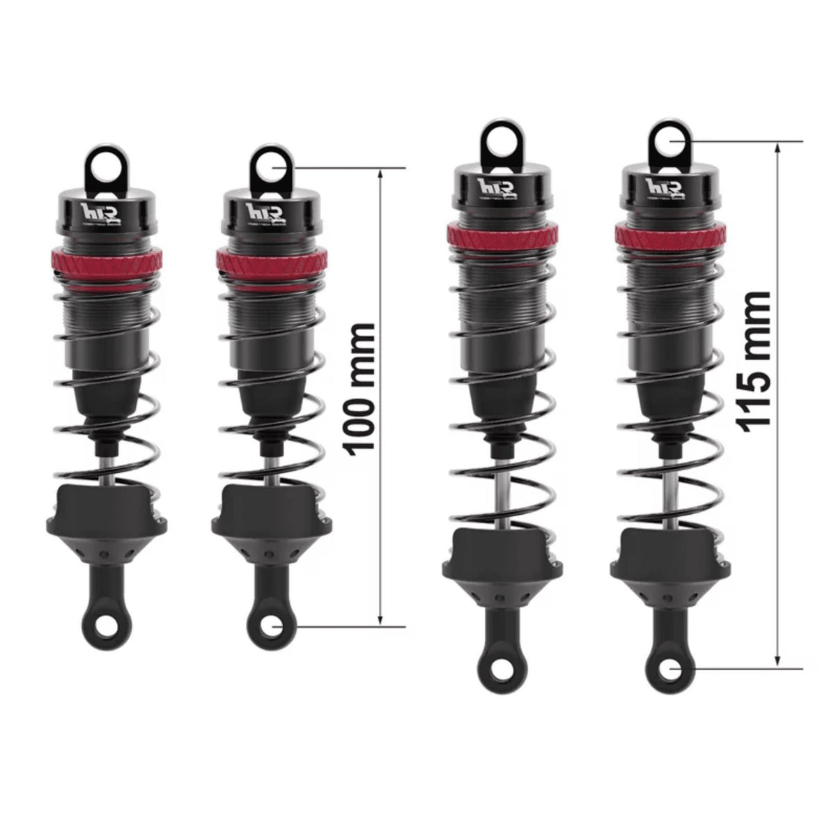 Kit de 4 amortisseurs Alu Big Bore pour Rogue + fixations - ROG-OP05 - Breizh Modélisme.
