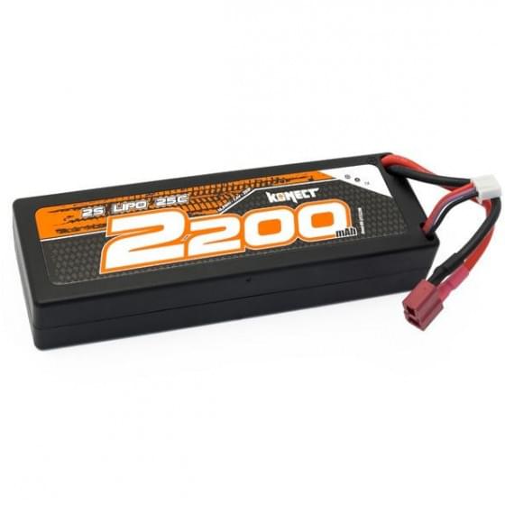Konect batterie Lipo 2200mah 7.4V 25C 2S1P prise Dean - Breizh Modélisme.