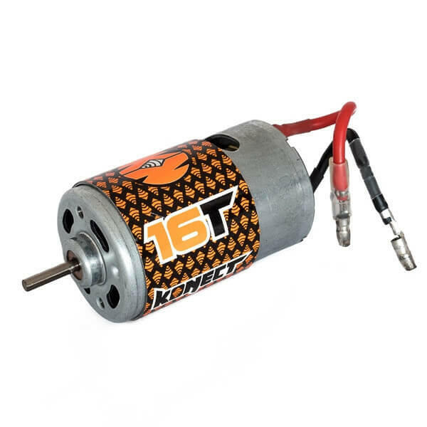 Moteur charbon Type 550 16T pour Monster, Truggy, M550-16T Axe 3,175mm - Breizh Modélisme.