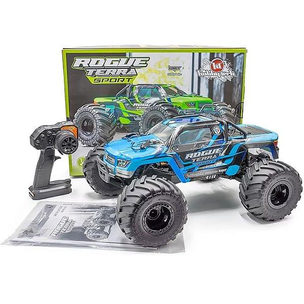 Combo Hobbytech Rogue Terra Sport bleu Monster Brushless 4x4 RTR 1/10 - Breizh Modélisme.