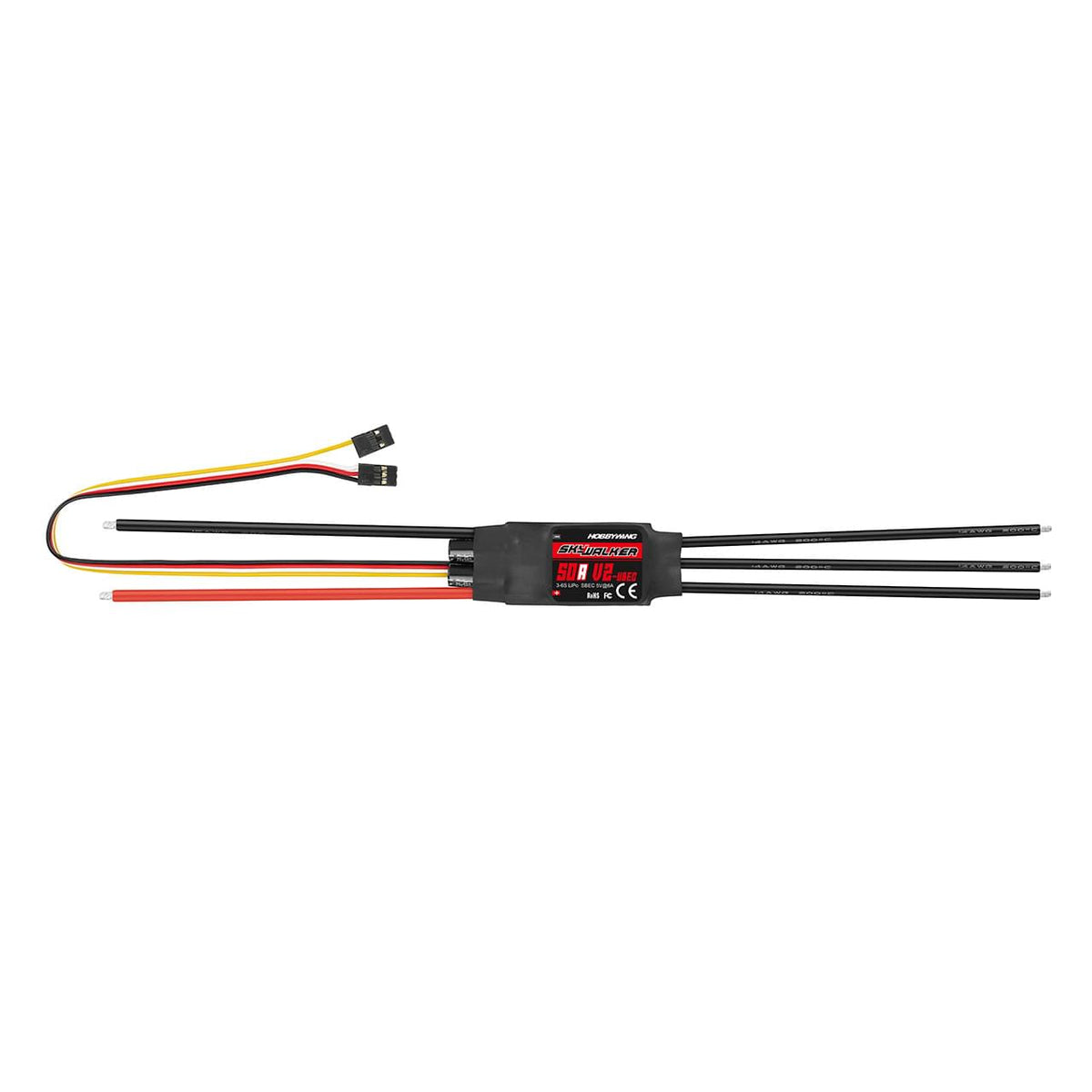Hobbywing Skywalker V2 50A 6s 3-6s, BEC 6A - HW30216400 - Breizh Modélisme.