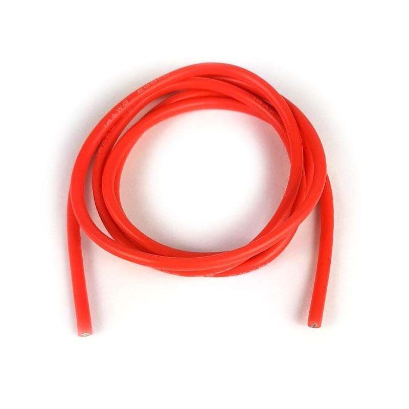 Câble silicone Rouge 14 AWG / 1 Mètre - HSPC102 - Breizh Modélisme.