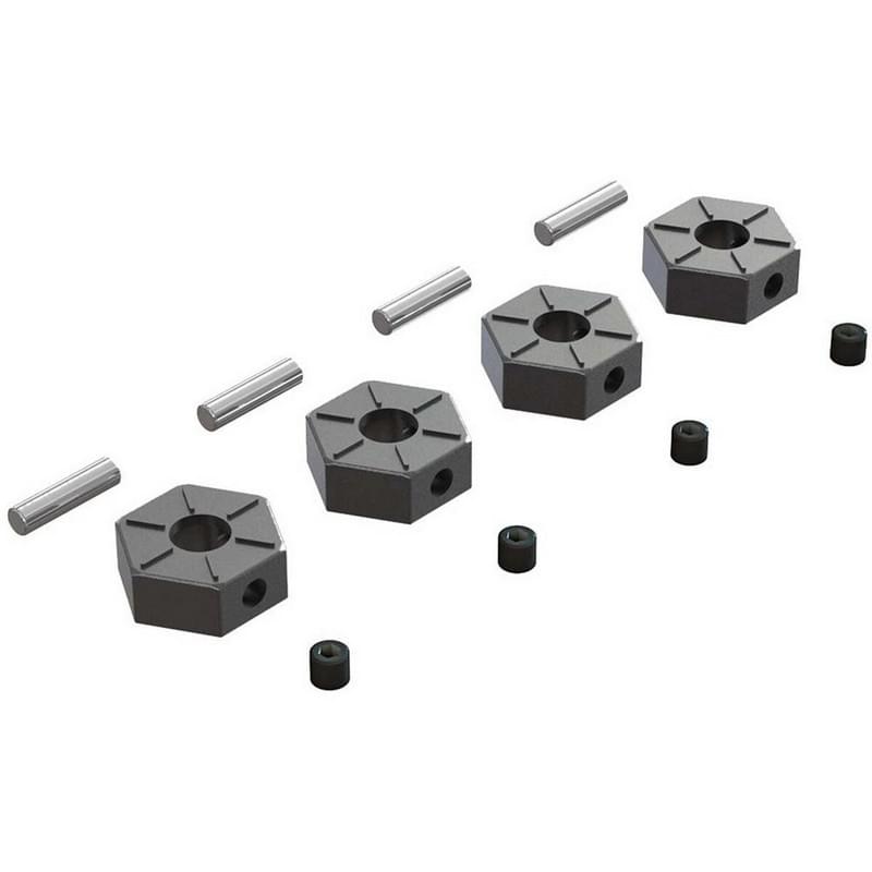 Hexagones de Roues 12mm alu + 4 clavettes et vis  Arrma AR310816 - Breizh Modélisme.