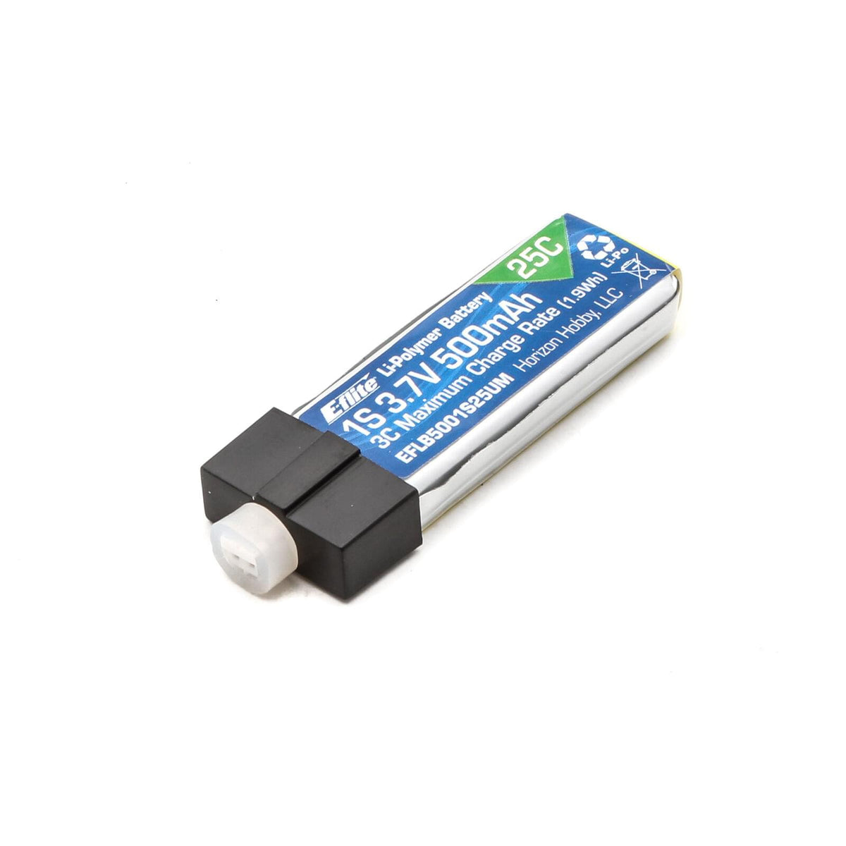 E-flite Accu lipo 500mAh 1S 3.7V 25C EFLB5001S25UM - Breizh Modélisme.