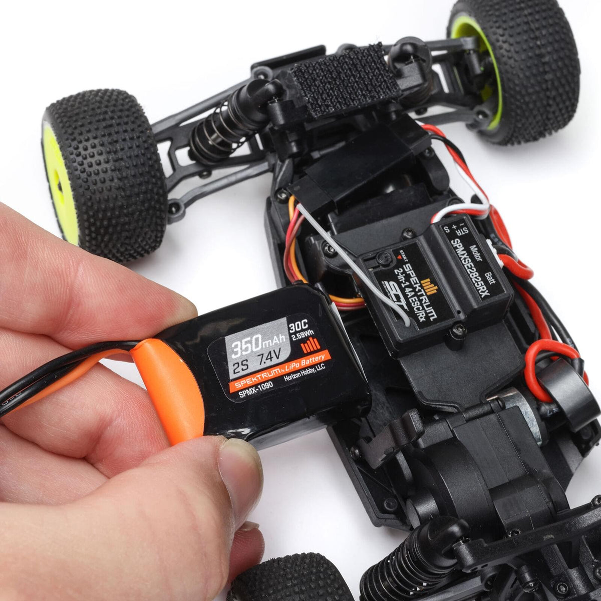 Stadium truck Losi 1/28 Micro-T 2S 2WD RTR blanc LOS-1392T1 - Breizh Modélisme.