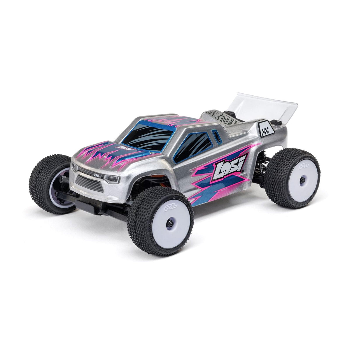 Stadium truck Losi 1/28 Micro-T 2S 2WD RTR gris LOS-1392T2 - Breizh Modélisme.