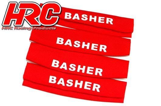Chaussettes d'amortisseur 90x25x30mm rouge (4 pcs) - HRC28056RE - Breizh Modélisme.