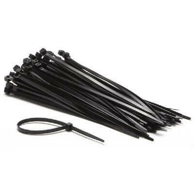 Colliers nylon noir 2,5x100mm (10 pcs) - HRC5021BK - Breizh Modélisme.