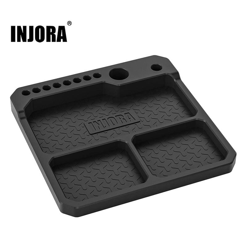 Plateau de pièces en silicone INJORA avec support à outils (160 x 160 mm) - TOOL-66 - Breizh Modélisme.