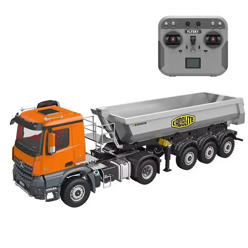Camion-benne radiocommandé 1/14 orange 8x8 Huina Kabolite 5701 - Breizh Modélisme.