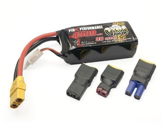 Batterie lipo 3S Bashing crawler 11,1V 4500mAh 55C HV Dean, XT90, EC5, Traxxas - Breizh Modélisme.