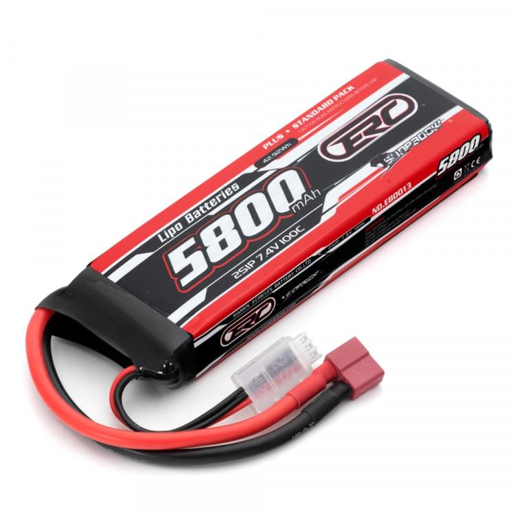 Batterie Lipo 2S 7,4V 5800mAh 100C 2S1P (138x43x20.5mm) - Breizh Modélisme.