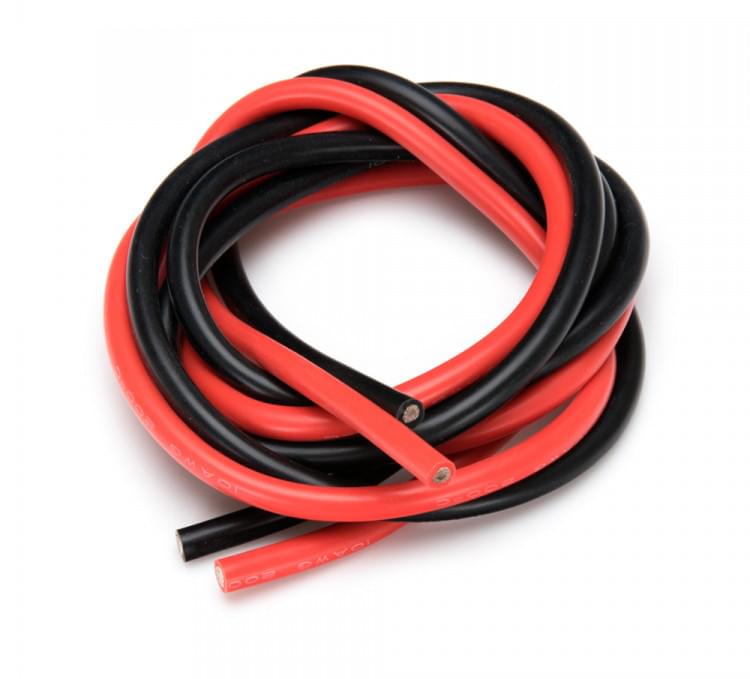 Câble silicone Rouge + Noir 10 AWG - 1 Mètre - Breizh Modélisme.