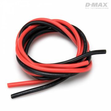 Câble silicone Rouge + Noir 12 AWG (D2.8mm) - 1 Mètre - Breizh Modélisme.