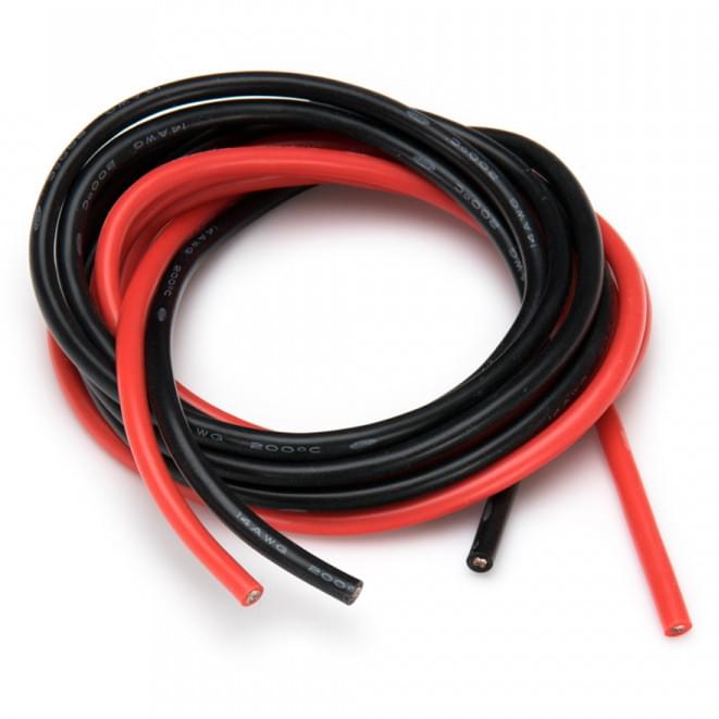 Câble silicone Rouge + Noir 14 AWG - 1 Mètre - Breizh Modélisme.