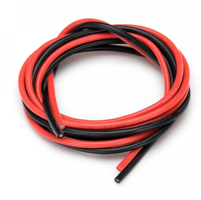Câble silicone Rouge + Noir 16 AWG - 1 Mètre - Breizh Modélisme.