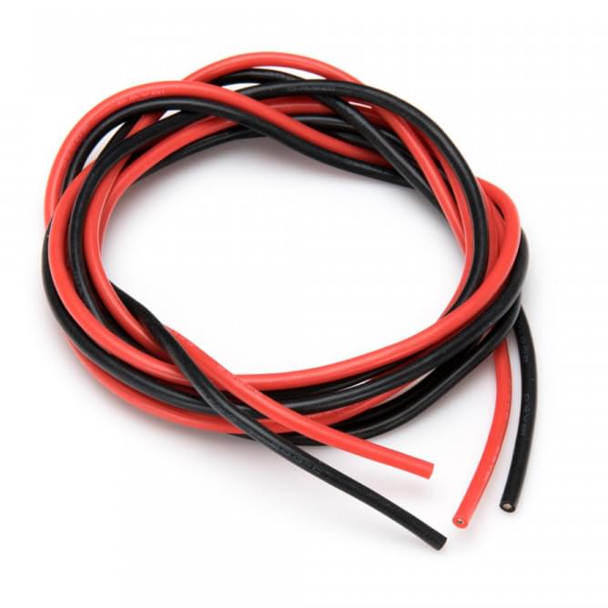 Câble silicone Rouge + Noir 18 AWG - 1 Mètre - Breizh Modélisme.