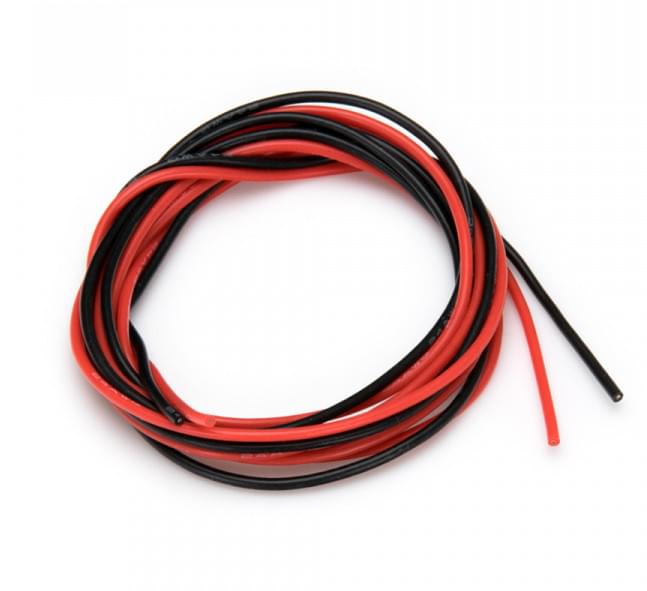 Câble silicone Rouge + Noir 24 AWG - 1 Mètre - Breizh Modélisme.