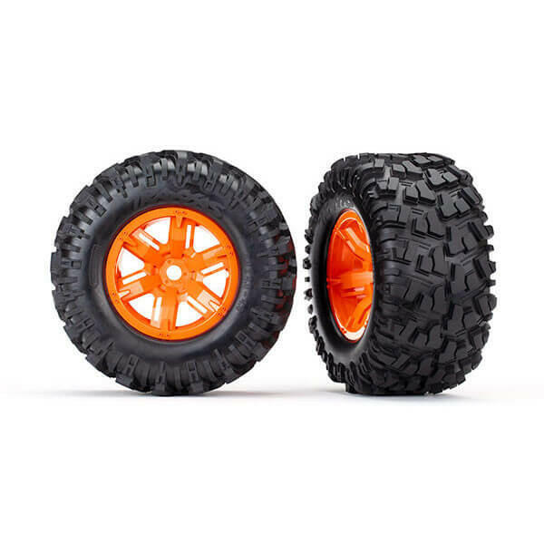2 Roues avec jantes Traxxas XMaxx 8S / XRT orange 7772T - Breizh Modélisme.