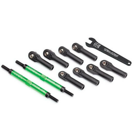 Biellettes aluminium vert avant/arrière (x2) - Traxxas 8638G - Breizh Modélisme.