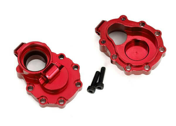 Carter de sortie de pont intérieur arrière Alu Rouge - Traxxas 8253R - Breizh Modélisme.