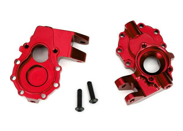Carter de sortie de pont intérieur avant Alu Rouge - Traxxas 8252R - Breizh Modélisme.