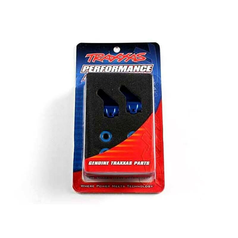 Fusées de direction gauche/droit Alu Bleu - Traxxas 3636A - Breizh Modélisme.