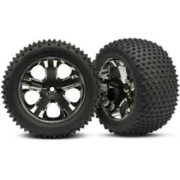 Traxxas 2 Pneus Alias 2.8 + jantes AllStar Black Arrière 3770A - Breizh Modélisme.
