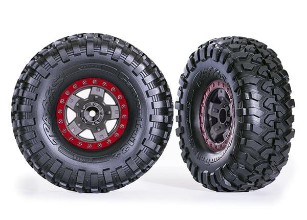 Traxxas 2 Pneus et jantes TRX4 Canyon Trail 2.2 8181 rouge" - Breizh Modélisme.