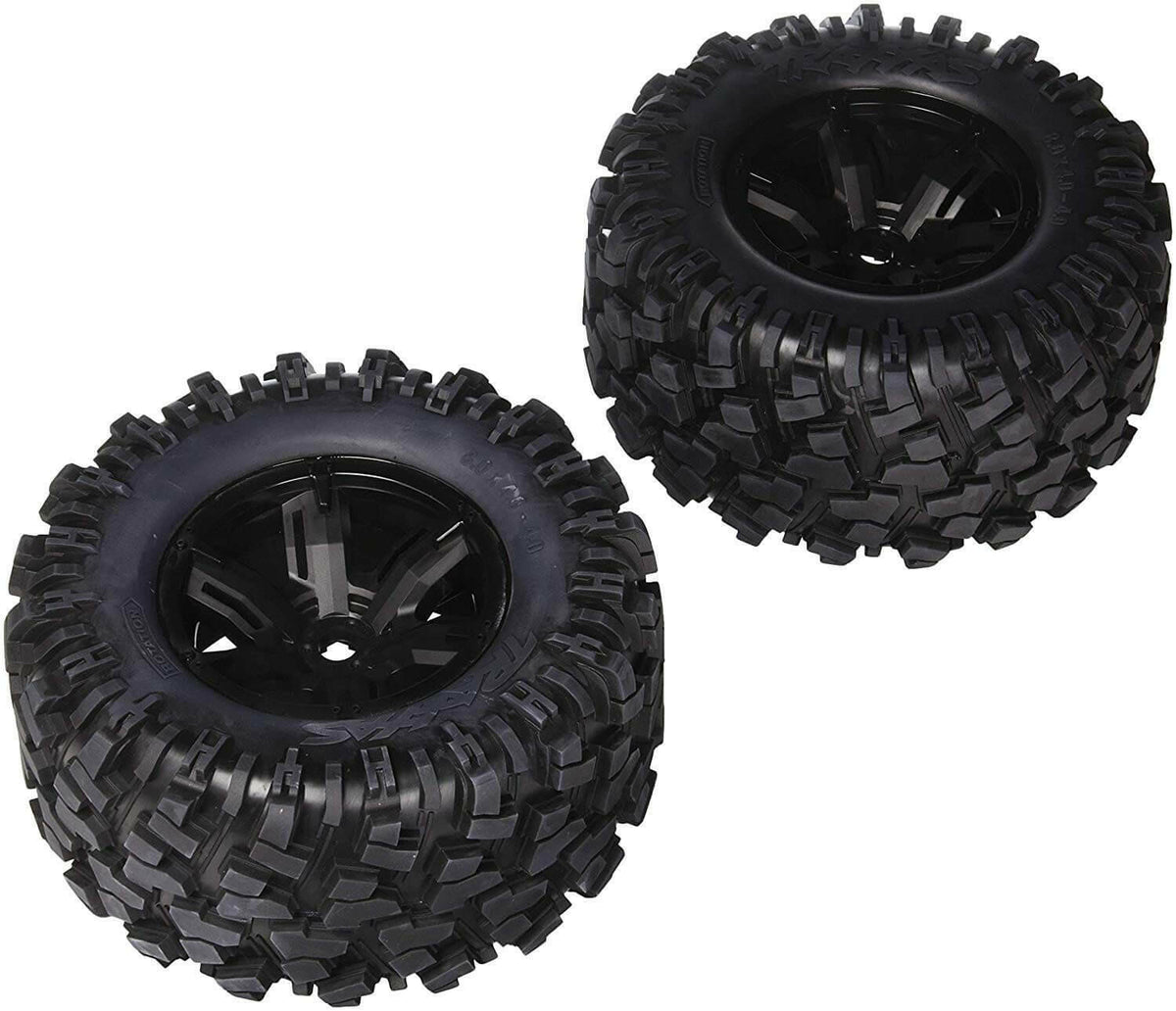 Traxxas 2 roues jantes et pneus XMaxx 8S noires 7772X - Breizh Modélisme.